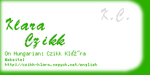 klara czikk business card